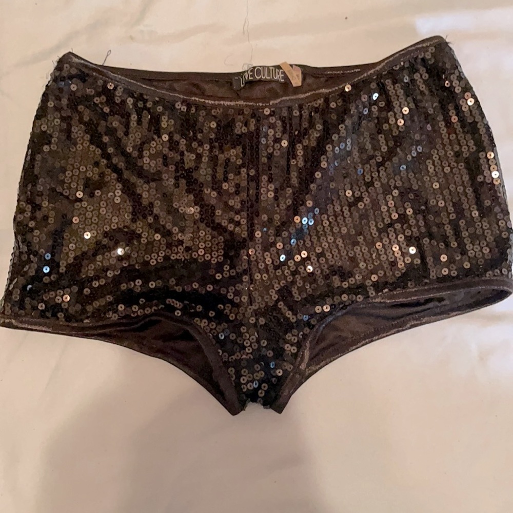Black sequin shorts